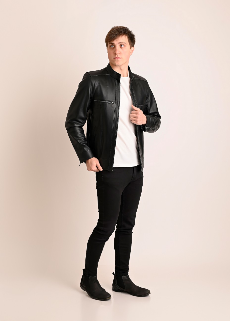 Skórzana sportowa kurtka...