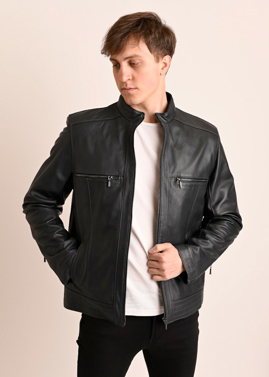 Skórzana sportowa kurtka...