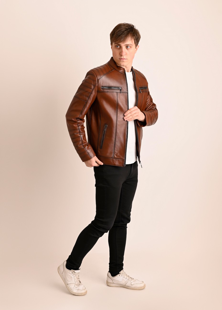 Skórzana kurtka męska Tom...