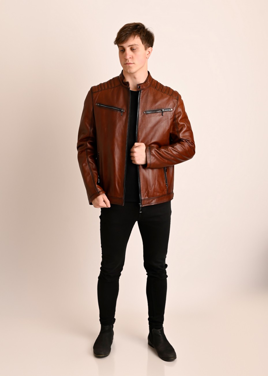 Skórzana kurtka męska Ron...