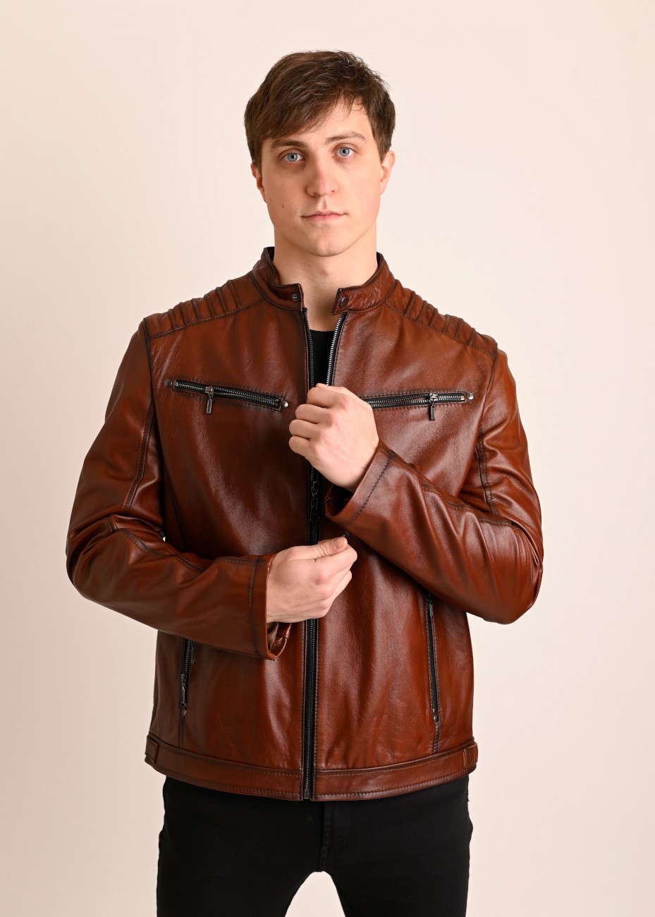 Skórzana kurtka męska Ron...